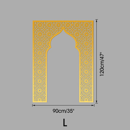 Islamic Arch Mirror Wall Sticker Gold Acrylic 3D Mosque Frame Decal With Geometric Pattern Ramadans Festival Home Decor Accent