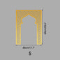 Islamic Arch Mirror Wall Sticker Gold Acrylic 3D Mosque Frame Decal With Geometric Pattern Ramadans Festival Home Decor Accent