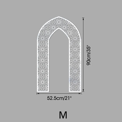 Islamic Arch Mirror Wall Sticker Gold Acrylic 3D Mosque Frame Decal With Geometric Pattern Ramadans Festival Home Decor Accent