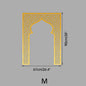 Islamic Arch Mirror Wall Sticker Gold Acrylic 3D Mosque Frame Decal With Geometric Pattern Ramadans Festival Home Decor Accent