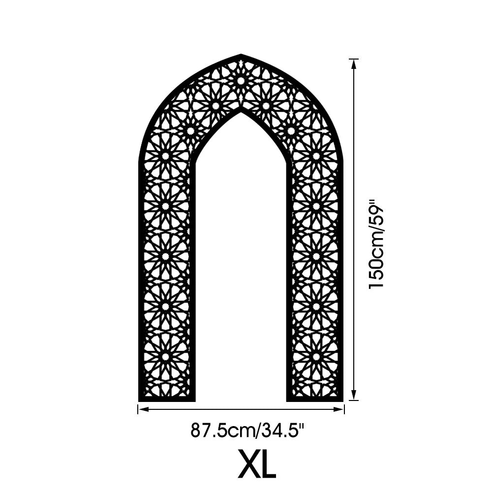 Islamic Arch Mirror Wall Sticker Gold Acrylic 3D Mosque Frame Decal With Geometric Pattern Ramadans Festival Home Decor Accent