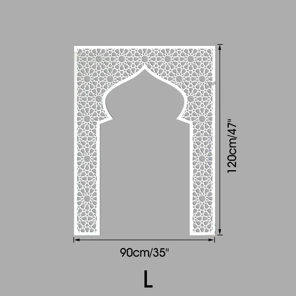 Islamic Arch Mirror Wall Sticker Gold Acrylic 3D Mosque Frame Decal With Geometric Pattern Ramadans Festival Home Decor Accent