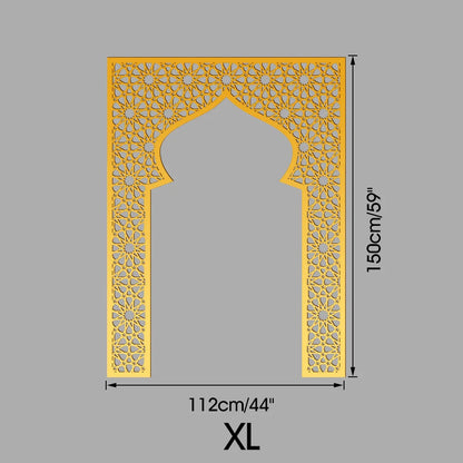 Islamic Arch Mirror Wall Sticker Gold Acrylic 3D Mosque Frame Decal With Geometric Pattern Ramadans Festival Home Decor Accent