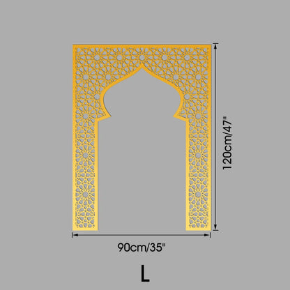 Islamic Arch Mirror Wall Sticker Gold Acrylic 3D Mosque Frame Decal With Geometric Pattern Ramadans Festival Home Decor Accent