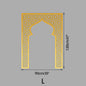 Islamic Arch Mirror Wall Sticker Gold Acrylic 3D Mosque Frame Decal With Geometric Pattern Ramadans Festival Home Decor Accent