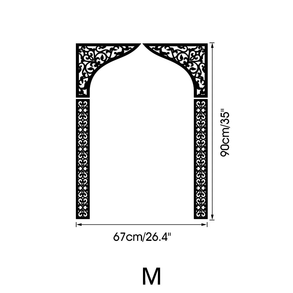 Islamic Arch Mirror Wall Sticker Gold Acrylic 3D Mosque Frame Decal With Geometric Pattern Ramadans Festival Home Decor Accent