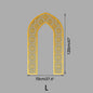 Islamic Arch Mirror Wall Sticker Gold Acrylic 3D Mosque Frame Decal With Geometric Pattern Ramadans Festival Home Decor Accent