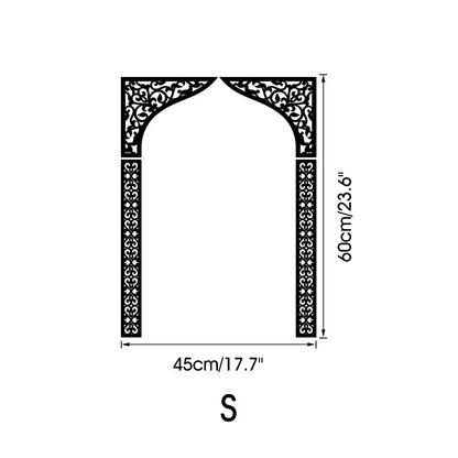 Islamic Arch Mirror Wall Sticker Gold Acrylic 3D Mosque Frame Decal With Geometric Pattern Ramadans Festival Home Decor Accent