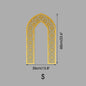 Islamic Arch Mirror Wall Sticker Gold Acrylic 3D Mosque Frame Decal With Geometric Pattern Ramadans Festival Home Decor Accent