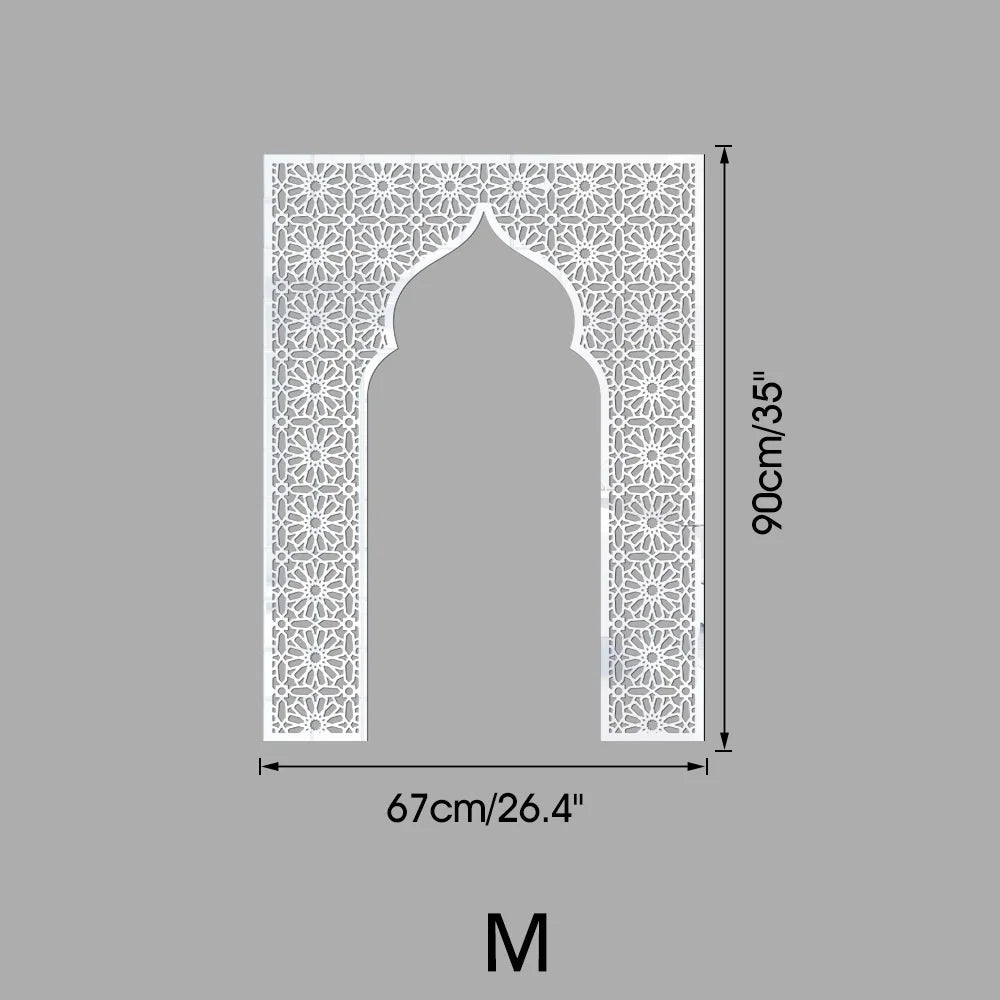 Islamic Arch Mirror Wall Sticker Gold Acrylic 3D Mosque Frame Decal With Geometric Pattern Ramadans Festival Home Decor Accent