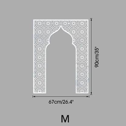 Islamic Arch Mirror Wall Sticker Gold Acrylic 3D Mosque Frame Decal With Geometric Pattern Ramadans Festival Home Decor Accent