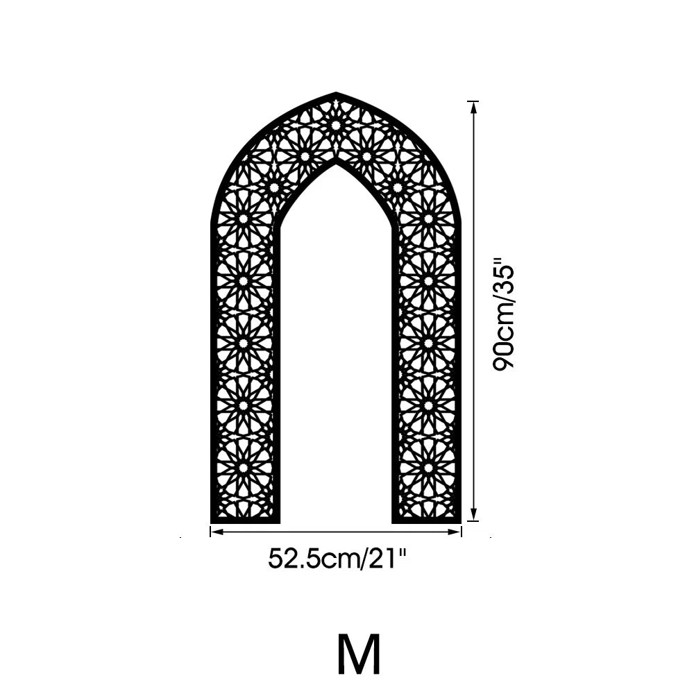 Islamic Arch Mirror Wall Sticker Gold Acrylic 3D Mosque Frame Decal With Geometric Pattern Ramadans Festival Home Decor Accent