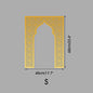 Islamic Arch Mirror Wall Sticker Gold Acrylic 3D Mosque Frame Decal With Geometric Pattern Ramadans Festival Home Decor Accent