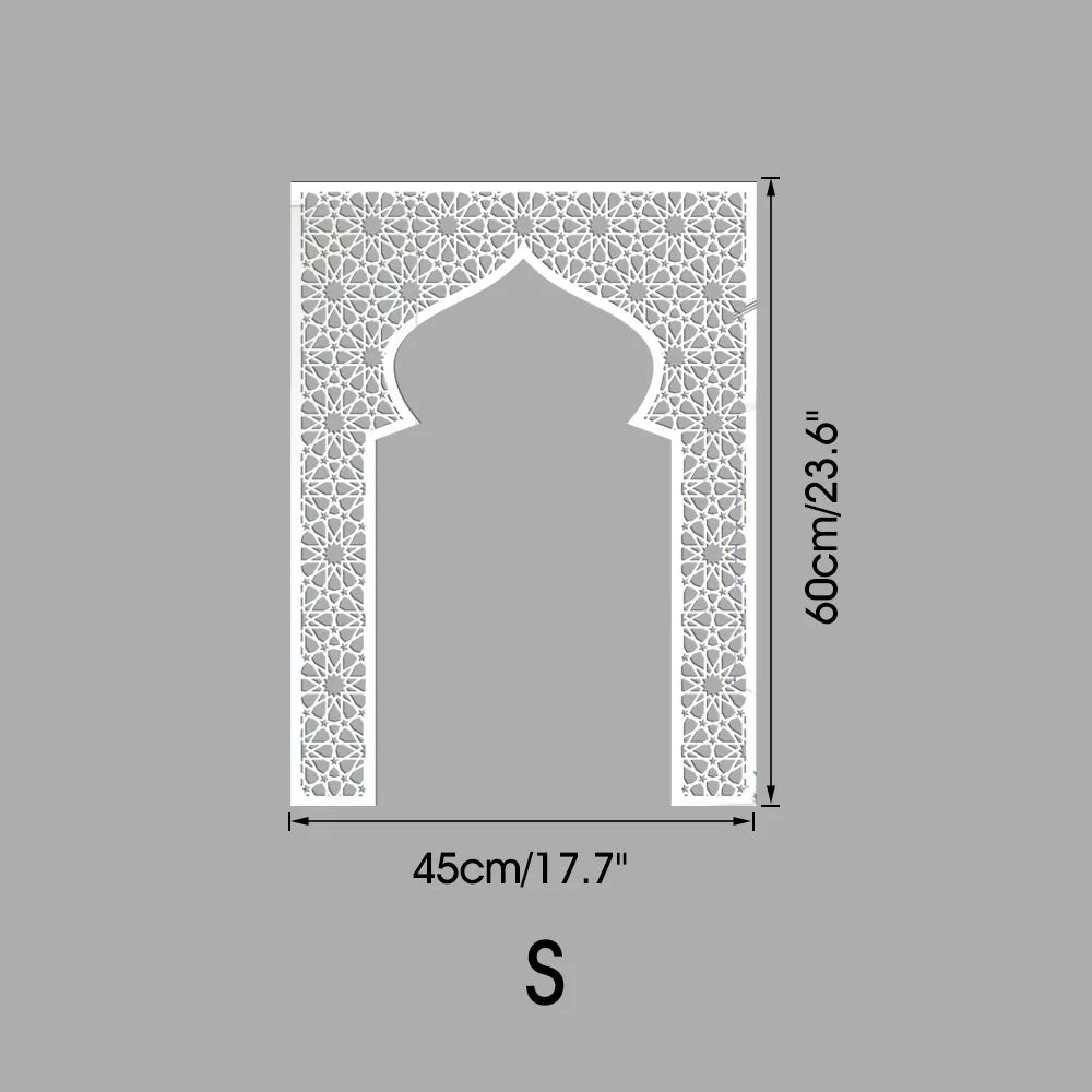 Islamic Arch Mirror Wall Sticker Gold Acrylic 3D Mosque Frame Decal With Geometric Pattern Ramadans Festival Home Decor Accent