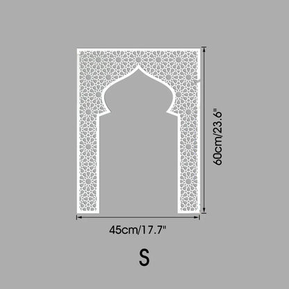 Islamic Arch Mirror Wall Sticker Gold Acrylic 3D Mosque Frame Decal With Geometric Pattern Ramadans Festival Home Decor Accent