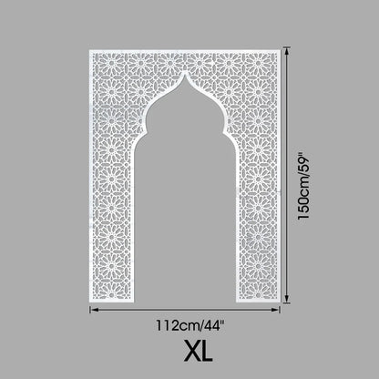 Islamic Arch Mirror Wall Sticker Gold Acrylic 3D Mosque Frame Decal With Geometric Pattern Ramadans Festival Home Decor Accent
