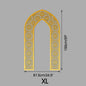 Islamic Arch Mirror Wall Sticker Gold Acrylic 3D Mosque Frame Decal With Geometric Pattern Ramadans Festival Home Decor Accent