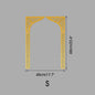 Islamic Arch Mirror Wall Sticker Gold Acrylic 3D Mosque Frame Decal With Geometric Pattern Ramadans Festival Home Decor Accent