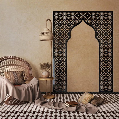 Islamic Arch Mirror Wall Sticker Gold Acrylic 3D Mosque Frame Decal With Geometric Pattern Ramadans Festival Home Decor Accent