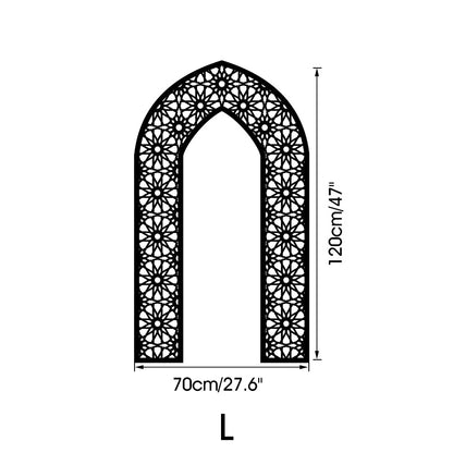 Islamic Arch Mirror Wall Sticker Gold Acrylic 3D Mosque Frame Decal With Geometric Pattern Ramadans Festival Home Decor Accent