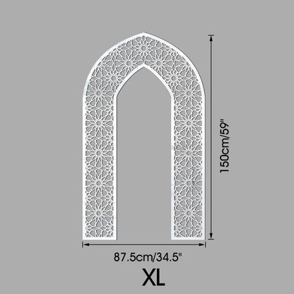 Islamic Arch Mirror Wall Sticker Gold Acrylic 3D Mosque Frame Decal With Geometric Pattern Ramadans Festival Home Decor Accent