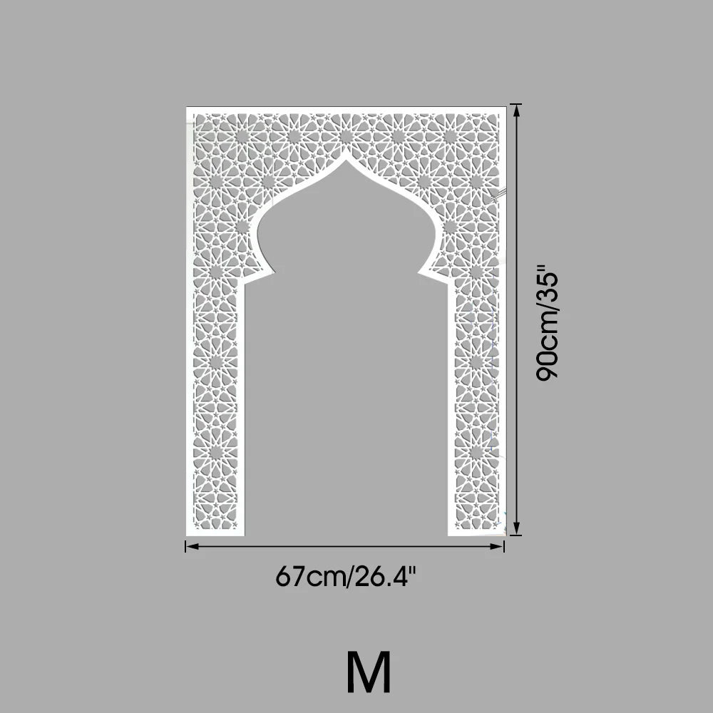 Islamic Arch Mirror Wall Sticker Gold Acrylic 3D Mosque Frame Decal With Geometric Pattern Ramadans Festival Home Decor Accent
