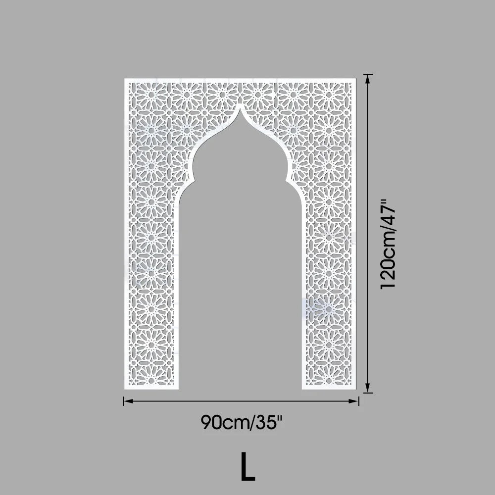 Islamic Arch Mirror Wall Sticker Gold Acrylic 3D Mosque Frame Decal With Geometric Pattern Ramadans Festival Home Decor Accent