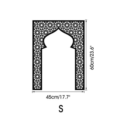 Islamic Arch Mirror Wall Sticker Gold Acrylic 3D Mosque Frame Decal With Geometric Pattern Ramadans Festival Home Decor Accent