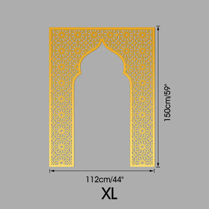 Islamic Arch Mirror Wall Sticker Gold Acrylic 3D Mosque Frame Decal With Geometric Pattern Ramadans Festival Home Decor Accent
